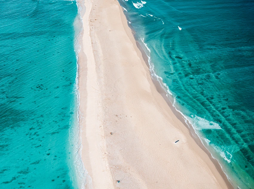 Drone view of a beach